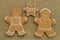 New Year 2019. Gingerbread dolls on a wooden board. New Year greetings.