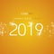 New Year 2019 loading spark firework white orange yellow vector