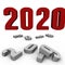 New Year 2020 over the past ones - a 3d image