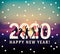 New year 2020 symbol young group people silhouette sky and snow