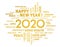New Year 2020 word cloud Greeting card