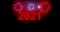 New Year 2021 celebration Colourful Fireworks light up the sky with dazzling display  Abstract background concept