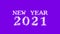 New Year 2021 cloud text effect violet isolated background