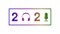 New Year 2021 icon with earphone and microphone symbol. Podcast icon 2021.