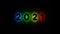 New Year 2021 neon sign light on black background universal animated background colorful video. Neon light effect text