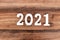 New Year 2021 wooden number