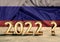New year 2022 and Russia uncertainty and doubt. Concept of doubt and uncertainty in the new year future