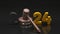 New Year 2024 banner. Justice and law concept. Featuring wooden gavel and text on dark background