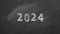 New year 2024 on the blackboard