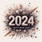 New year 2024, New year light toned background with bubbles and lettering on white. AI Generated.,