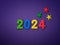 The New Year 2024. Numbers and stars are made out of polymer clay