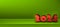 New Year 2024 red 3d numbers for calendar header on clean bright green horizontal banner with place for text