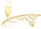 New Year Background with Champagne and Golden Dial