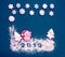 New year background with festive biscuits, decor and a symbol of
