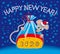 New Year card for 2020, which depicts a mouse and cheese