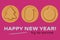 New Year card with Korean dalgona cookies.