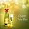 New Year champagne background.