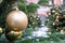 New year Christmas ball blure background