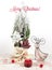 New Year, Christmas holiday card. New Year`s photo. Decorative wooden Christmas tree and berries.