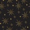 New Year and Christmas luxury gold seamless pattern with stars. Greeting card, invitation, flyer.