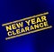 NEW YEAR CLEARANCE Grunge Stamp Seal on Gradient Background