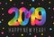 New Year concept - color 2019 numbers