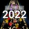 New year concept. Happy New Year 2022 with blurry colourful lights background.