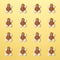 New Year concept. Trendy pattern made with Christmas gingerbread man on bright light yellow background