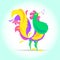 New Year Cute cartoon rooster vector illustration. farm bird. Holiday card design element. Merry Christmas, happy