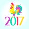 New Year Cute cartoon rooster vector illustration. farm bird. Holiday card design element. Merry Christmas, happy