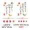 New Year elements, plum flowers and birds