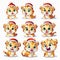 New year emoji funny tiger cub. Cartoon style, New Year, Christmas.