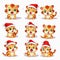 New year emoji funny tiger cub. Cartoon style, New Year, Christmas.