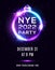 New Year Eve 2022 party poster on blue background.