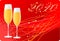 New Year Eve background with champagne glasses