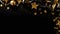 new year eve corner border banner of glittery golden and stars and ribbon