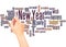 New Year expectations word cloud hand writing concept