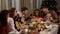 New Year. Family Concept. Family At Holiday Table.