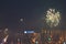 New Year firework on ErzsÃ©bet Square in Budapest on December 31, 2017.
