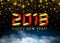 New Year fireworks. Night sky Christmas magic Stars and cloud. Shining Gradient Environment Space. Abstract Illustration