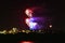 New year fireworks on Samut Prakan city town skyscraper new landmark in Thailand