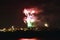 New year fireworks on Samut Prakan city town skyscraper new landmark in Thailand