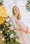 new year girl gifts joy christmas tree