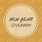 New year giveaway template with golden champagne background