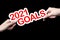 New Year goals 2021 with hand