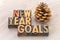 New Year goals word abstract in wood type