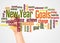 New Year Goals word cloud hand sphere concept