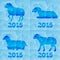 New Year of the Goat or Sheep 2015, polygonal geometric .