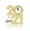 New Year gold 2021 number design