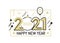 New Year gold 2021 number design